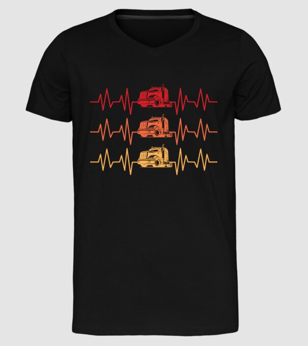 truck driver model negru pe tricou