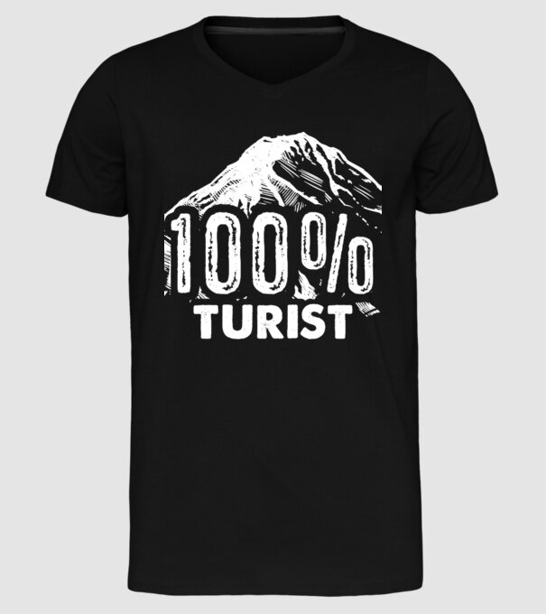 turist model negru pe tricou