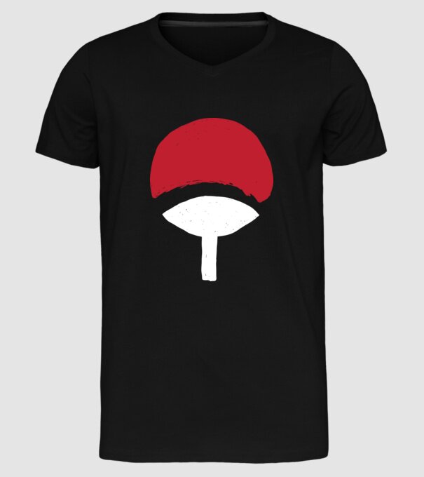 Uchiha logo model negru pe tricou