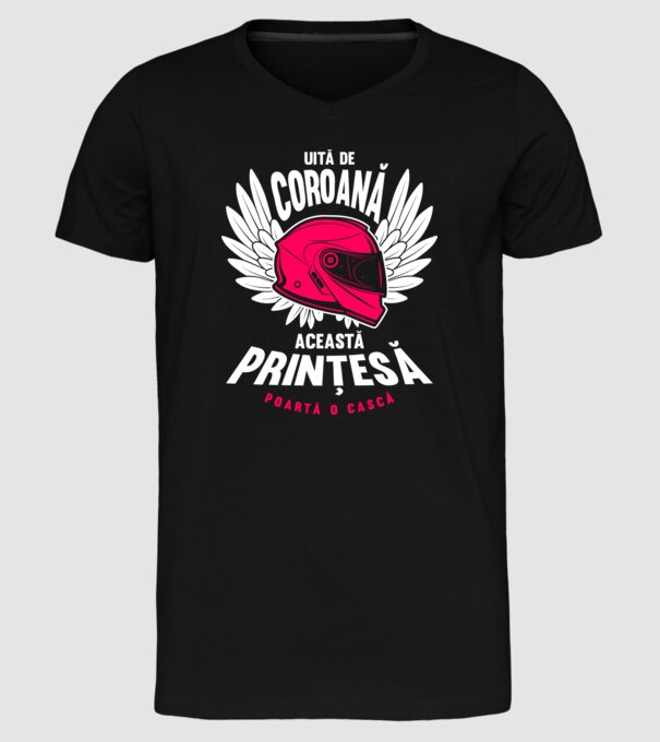 Uită de coroană, această prințesă poartă o cască model negru pe tricou