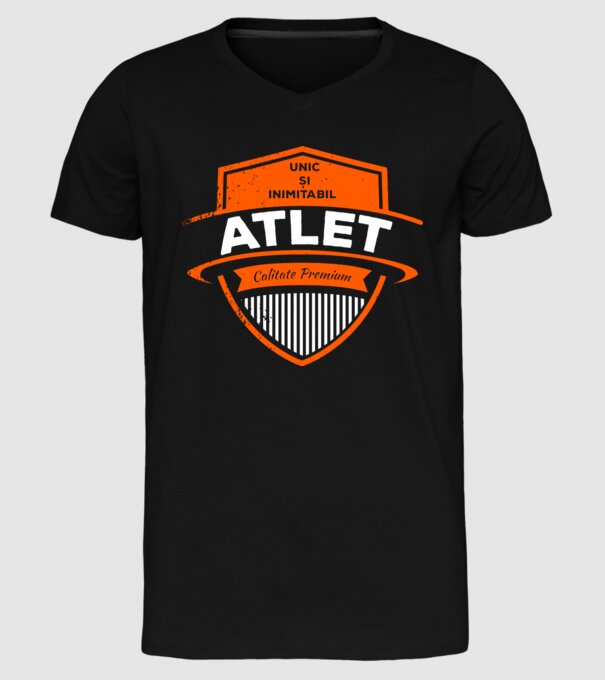 unic și inimitabil calitate premium_ATLET model negru pe tricou