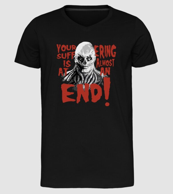 vecna your suffering is almost at an end model negru pe tricou