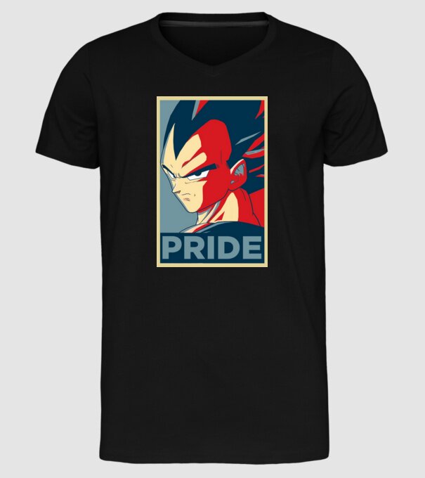 vegeta pride dragonball model negru pe tricou