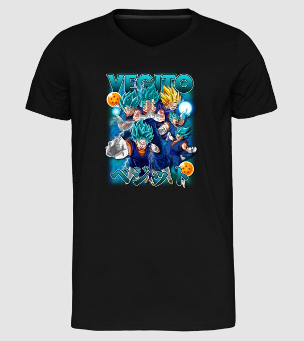 vegito dragonball model negru pe tricou