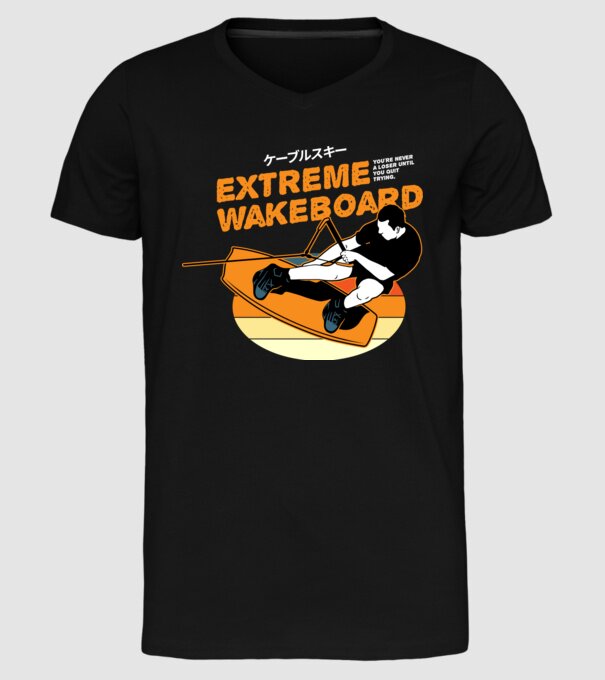 Wakeboard model negru pe tricou