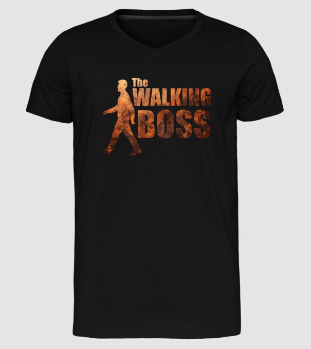 Walking boss model negru pe tricou