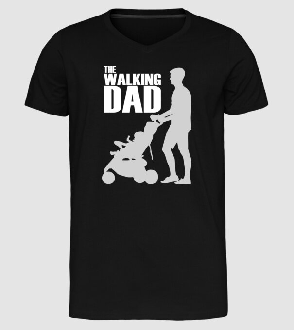 Walking dad model negru pe tricou