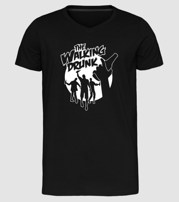 Walking Drunk model negru pe tricou