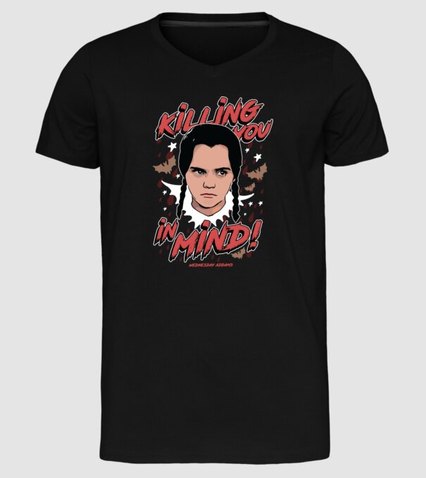 WEDNESDAY Killing You in my mind model negru pe tricou