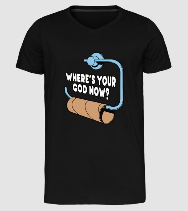 Where's your god now model negru pe tricou
