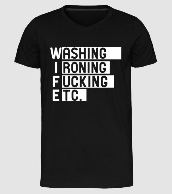 WIFE model negru pe tricou