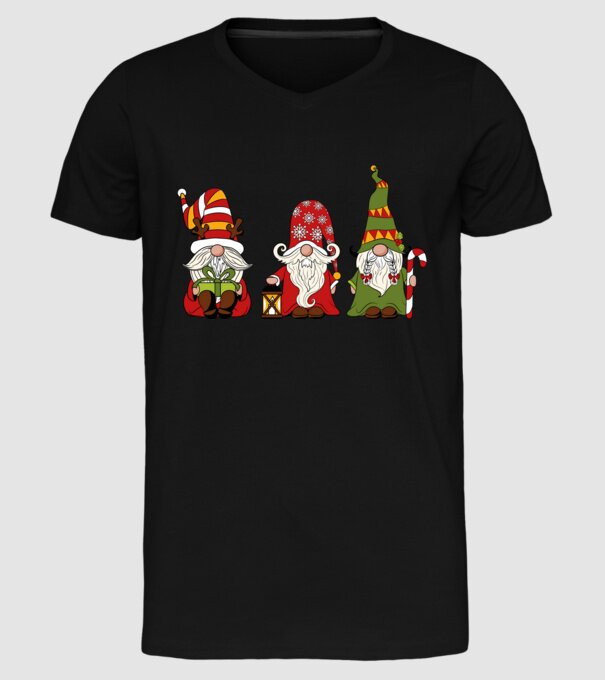 Xmas gnomes 2 model negru pe tricou