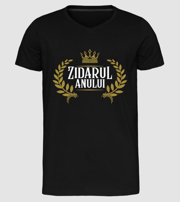 Zidarul anului model negru pe tricou