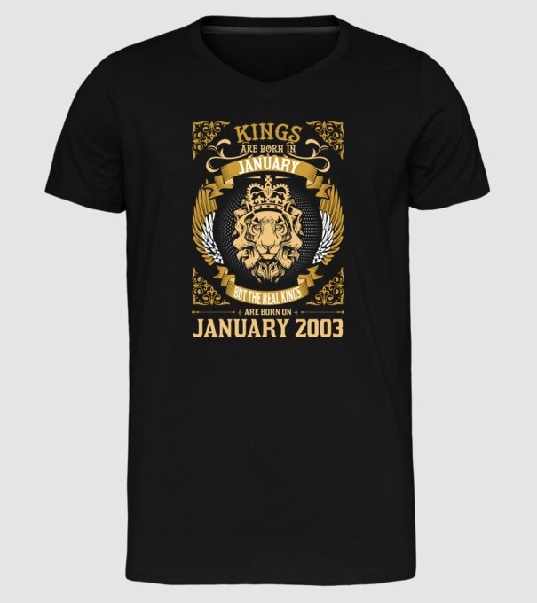Ziua de naștere a Leului 2003 january model negru pe tricou