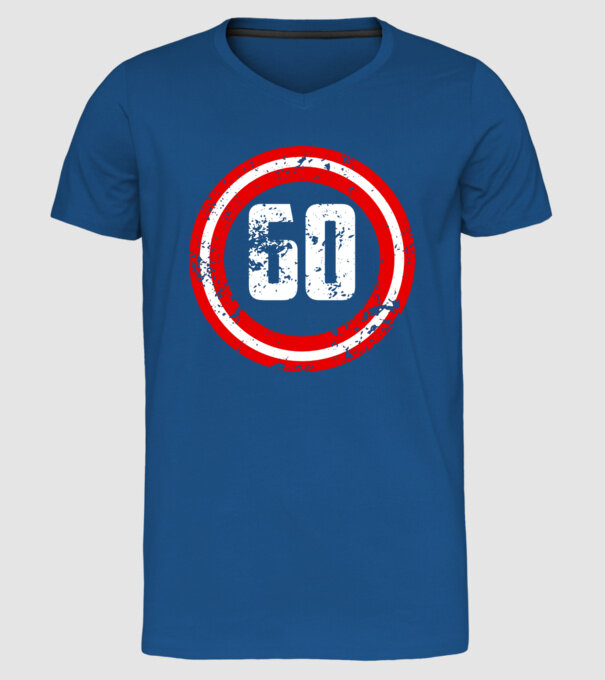 Birthday captain 60 Years old model albastru regal pe tricou