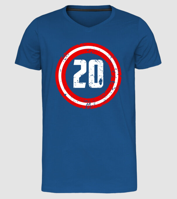Birthday captain 20 Years old model albastru regal pe tricou
