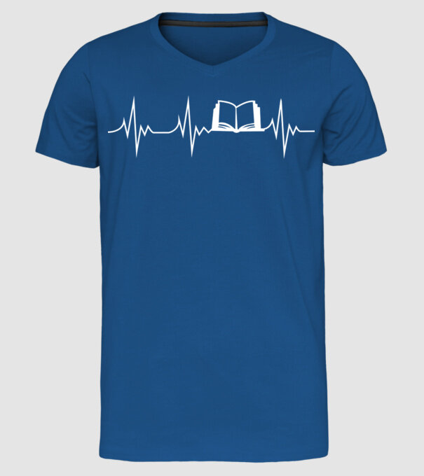 book ekg model albastru regal pe tricou