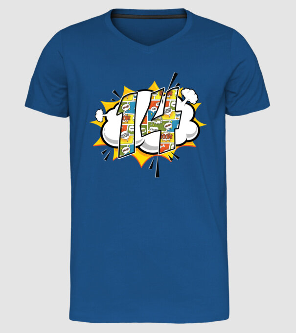 Birthday Comic Number 14 model albastru regal pe tricou