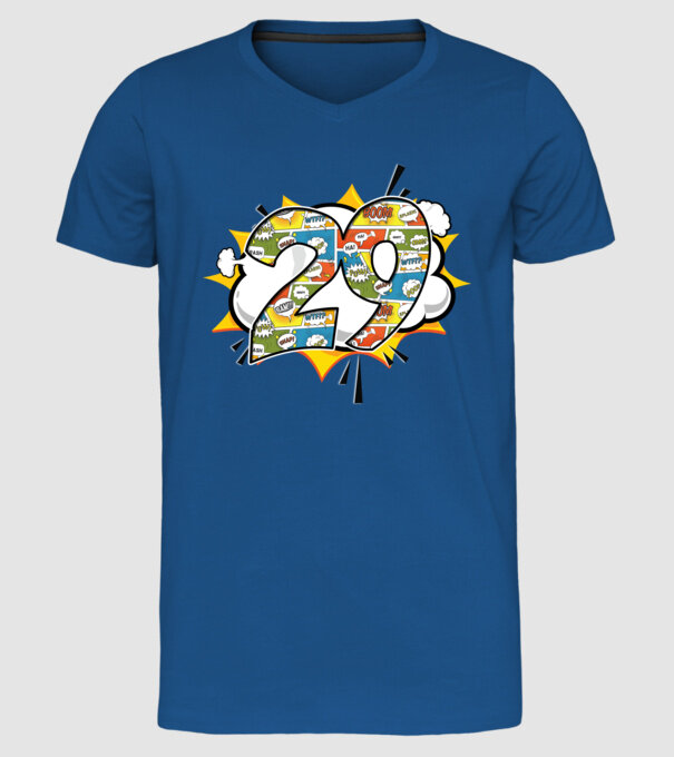 Birthday Comic Number 29 model albastru regal pe tricou