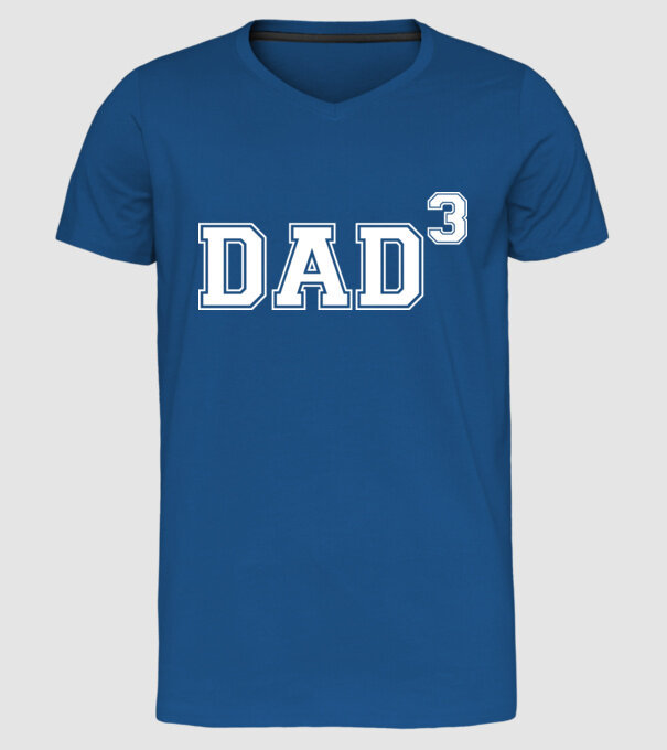 Dad for three model albastru regal pe tricou