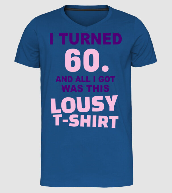 Lousy T-shirt 60 model albastru regal pe tricou