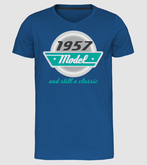 Model and still a classic - 1957 model albastru regal pe tricou