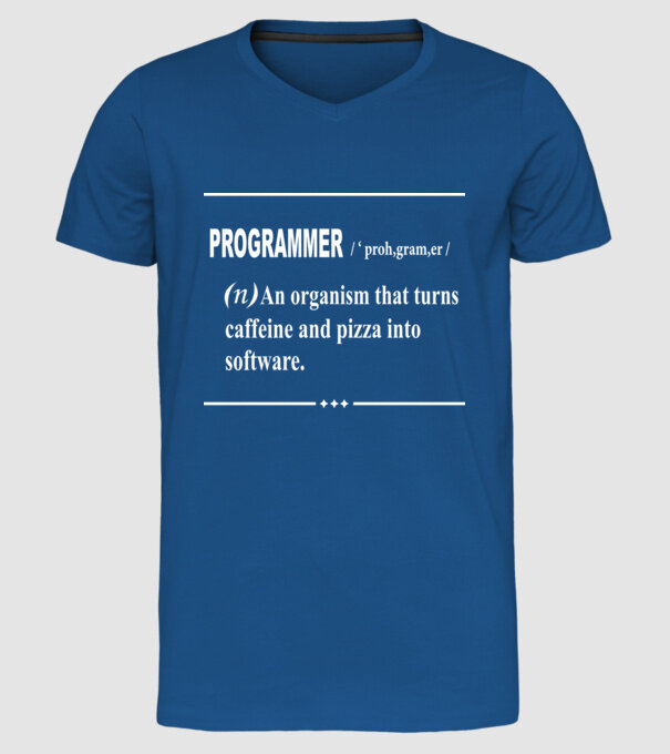 Programmer model albastru regal pe tricou