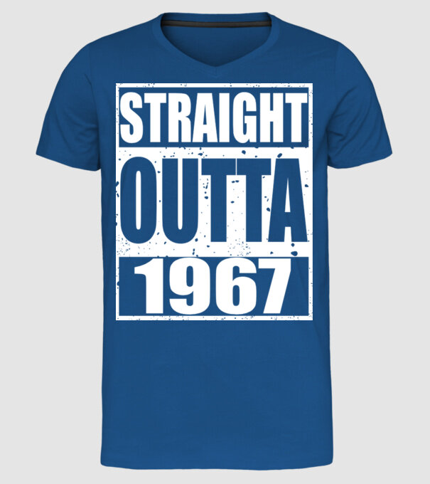 Straight Outta - 1977 model albastru regal pe tricou