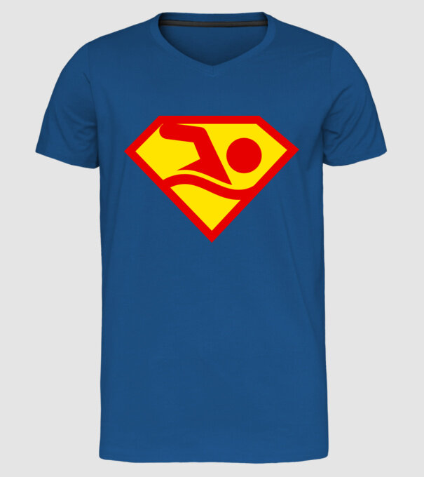 Supersportiv ÎNOTĂTOR model albastru regal pe tricou