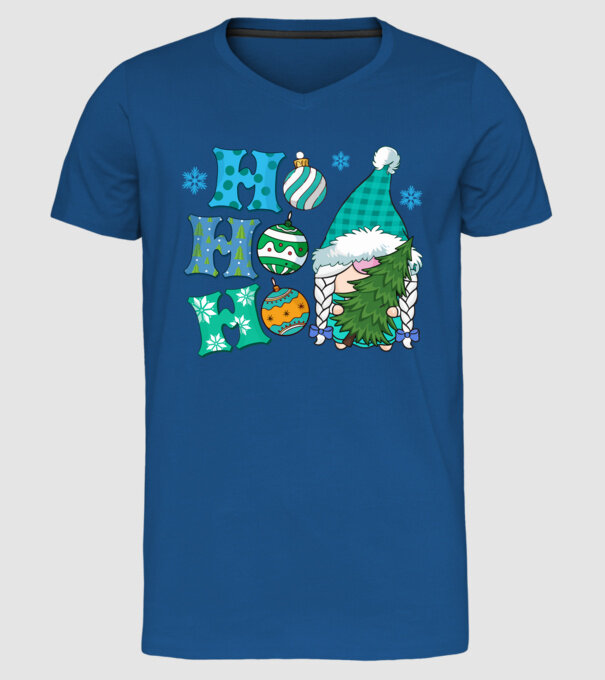 Ho-ho-ho gnome model albastru regal pe tricou