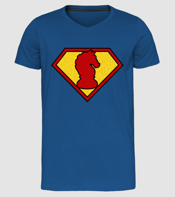SuperChess cal de șah model albastru regal pe tricou