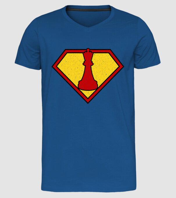 SuperChess regină model albastru regal pe tricou