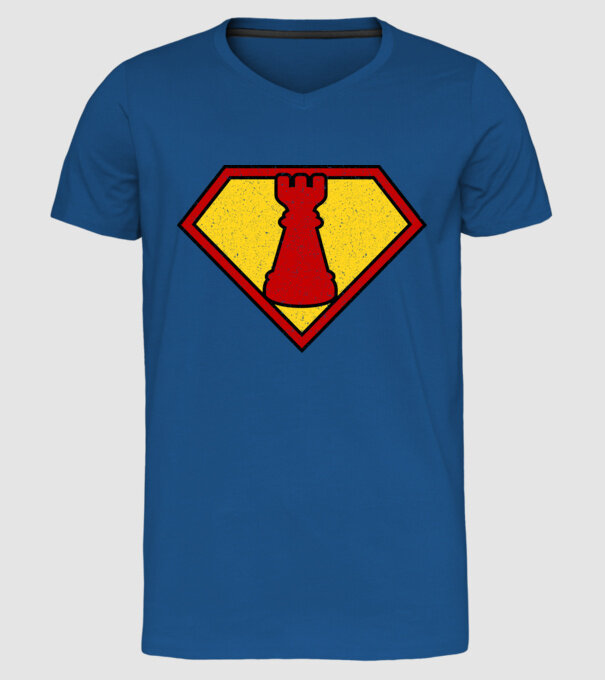 SuperChess turnul de sah model albastru regal pe tricou