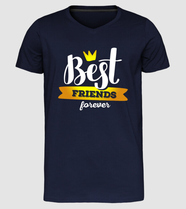 Best friends forever model albastru închis pe tricou