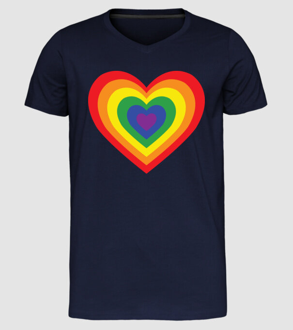 inimă lgbtq model albastru închis pe tricou