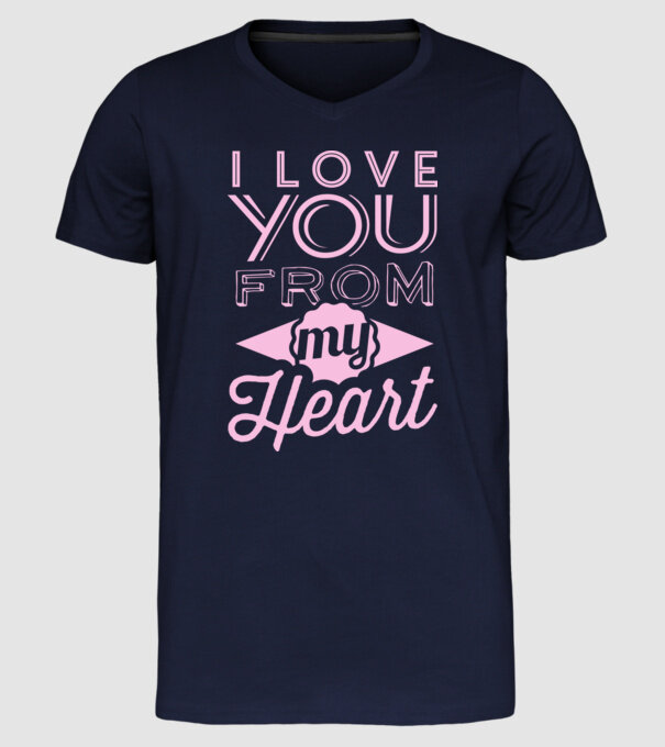 love you from model albastru închis pe tricou