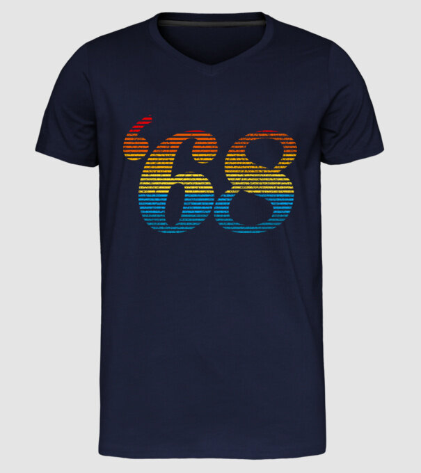 Retro Birthday 1968 model albastru închis pe tricou