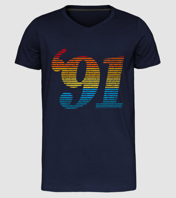 Retro Birthday 1991 model albastru închis pe tricou
