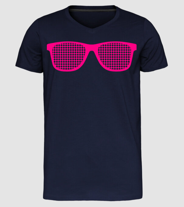Ochelari model albastru închis pe tricou