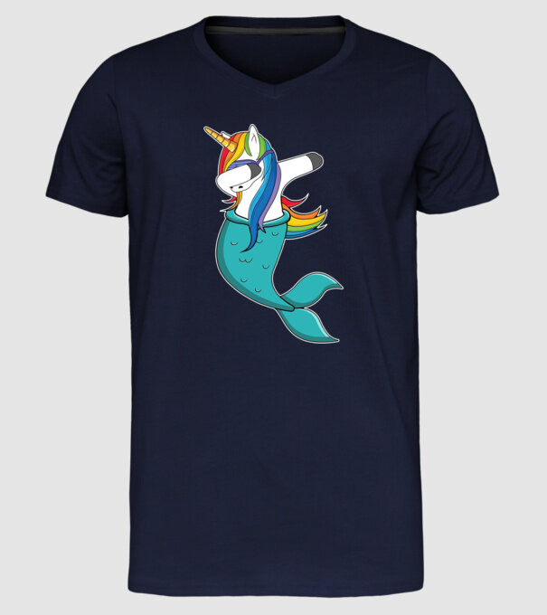 Unicorn Sirenă DAB model albastru închis pe tricou