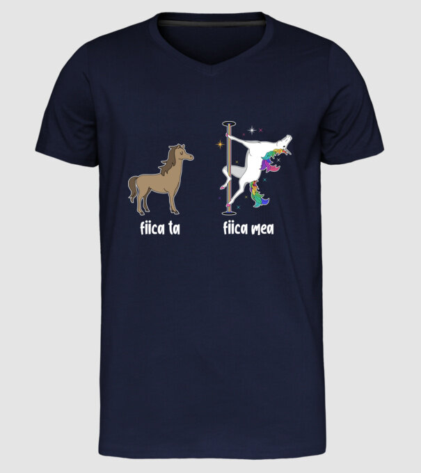 fiica ta - fiica mea model albastru închis pe tricou