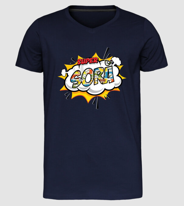 Super Soră model albastru închis pe tricou