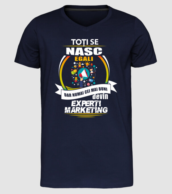 Toți se nasc egali, dar numai cei mai buni devin experți marketing model albastru închis pe tricou