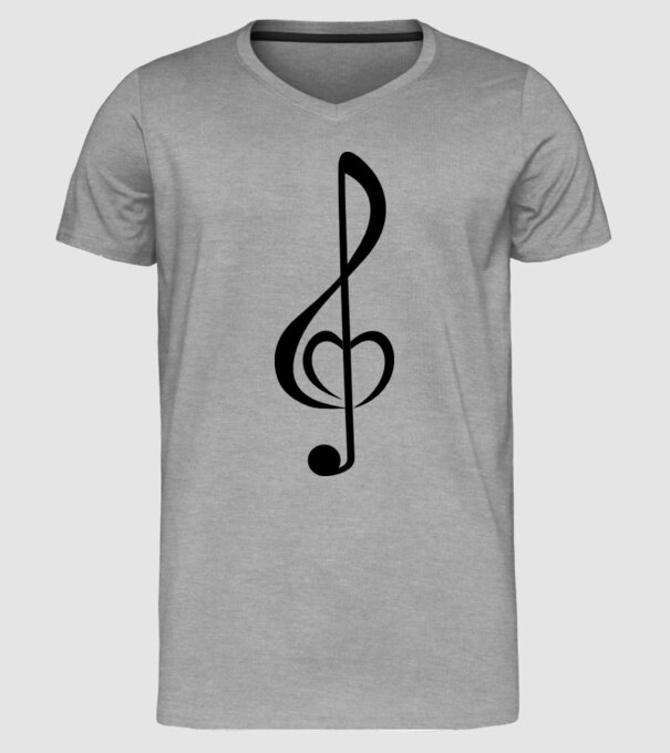 a-nota muzicală model gri pe tricou