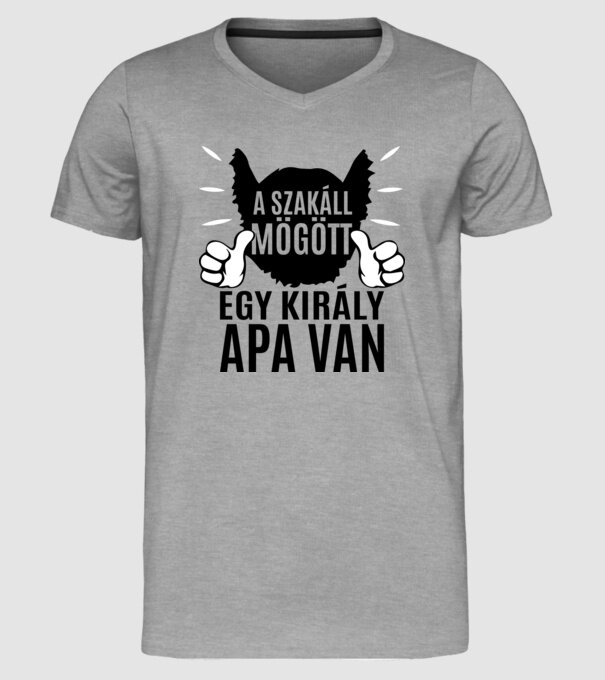 În spatele acestei bărbi se află un tată cool model gri pe tricou