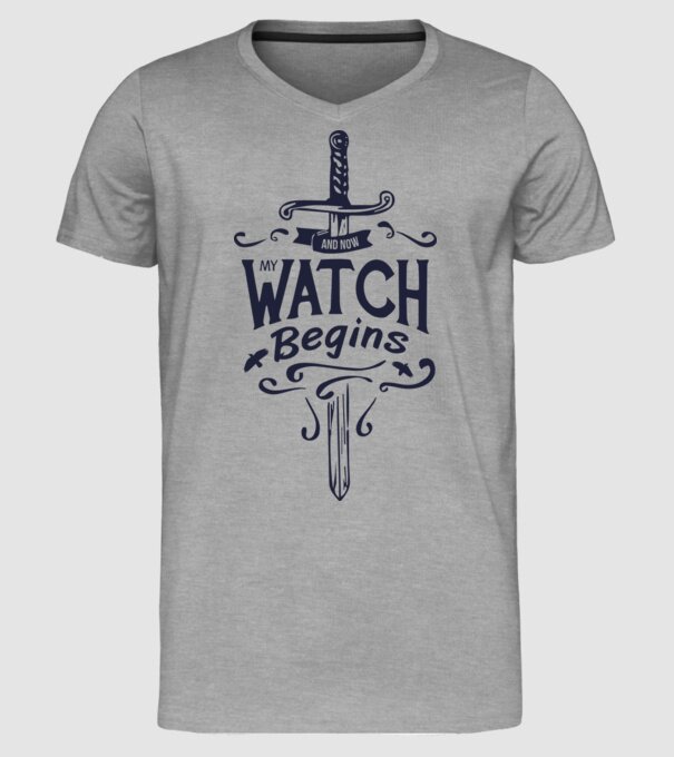 And now my watch begins model gri pe tricou