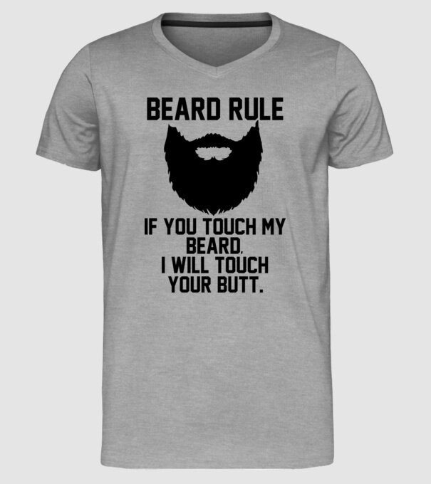 Beard Rules model gri pe tricou