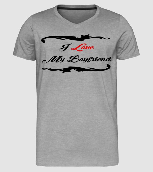 Boyfriend model gri pe tricou