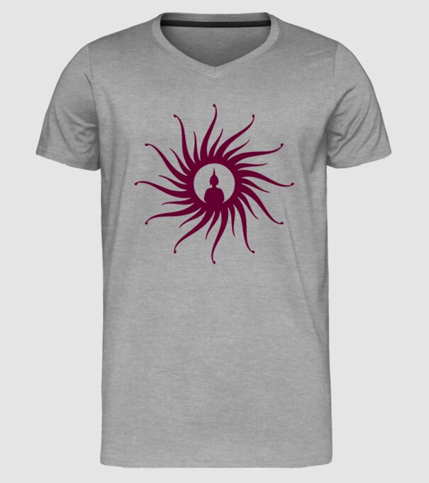 buddha circle model gri pe tricou