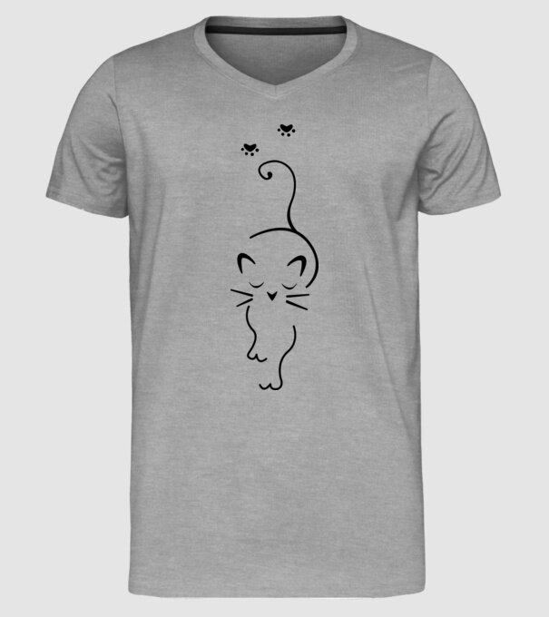 Cat walk model gri pe tricou